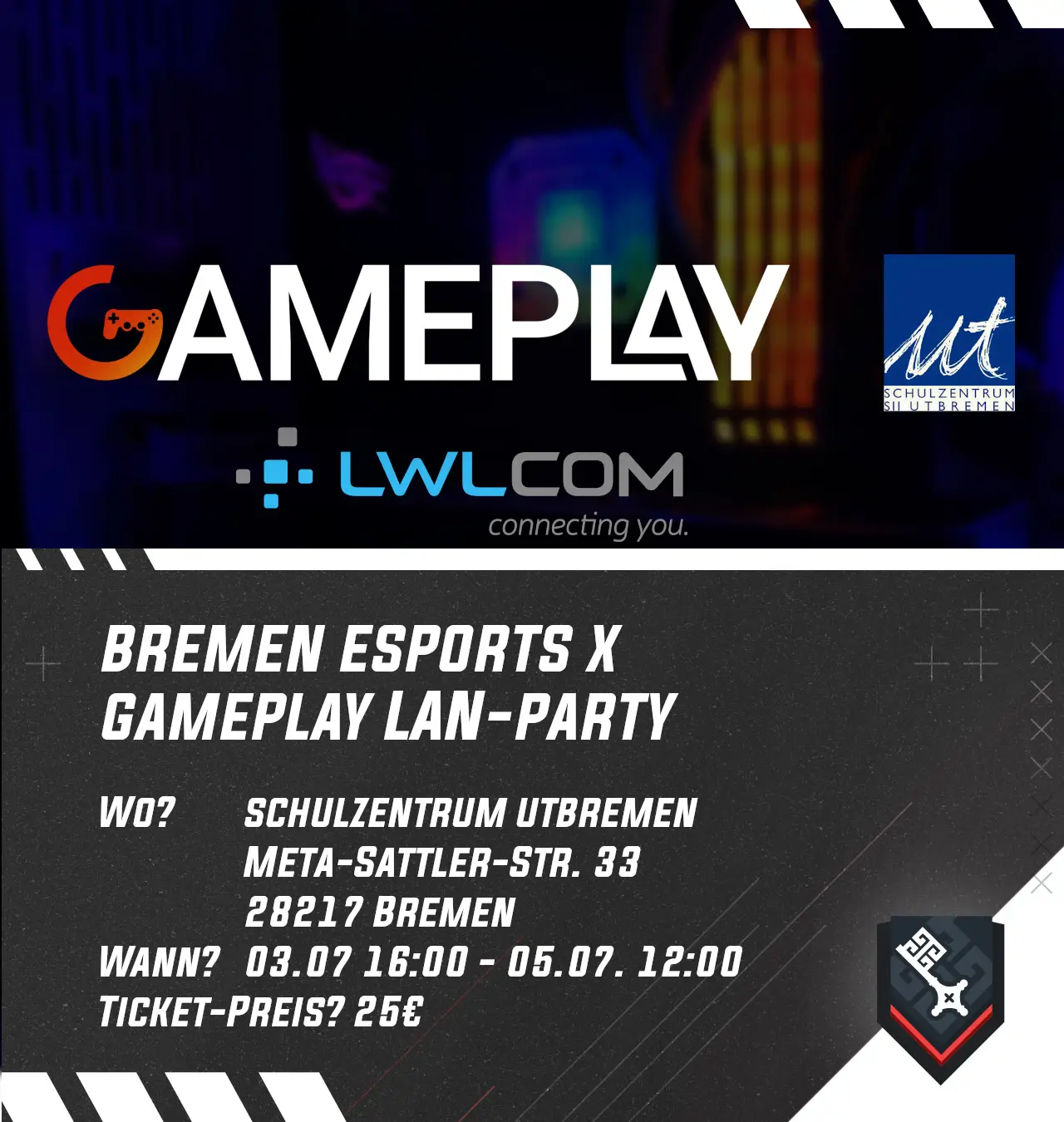 Einladungsgrafik zur Gameplay LAN in Kooperation mit Bremen eSports